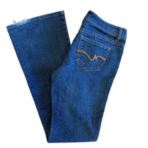 SO Y2K Low-Rise Dark Wash Flare Jeans - Size 7 Long - Picture 2 of 7